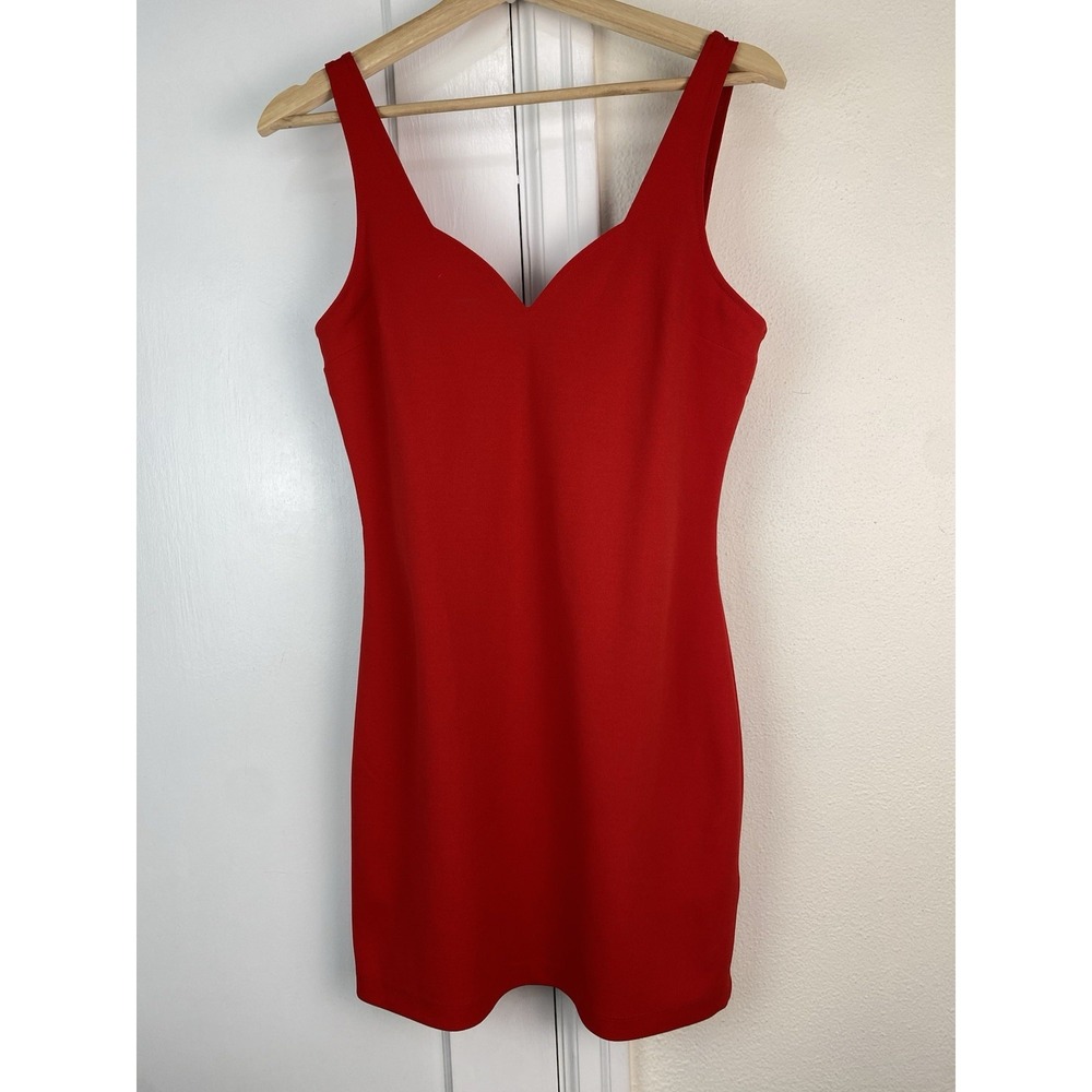 Express Women's S Red Sweetheart Neck Sleeveless Mini Bodycon Dress